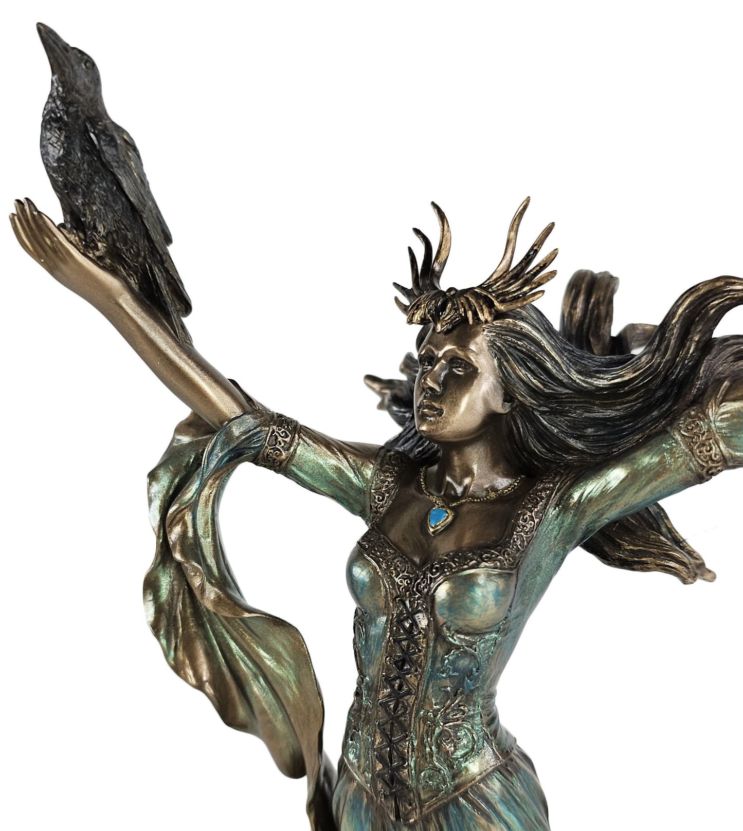10" Morgan le Fey Morgana Arthurian Legend Enchantress Antique Bronze Color