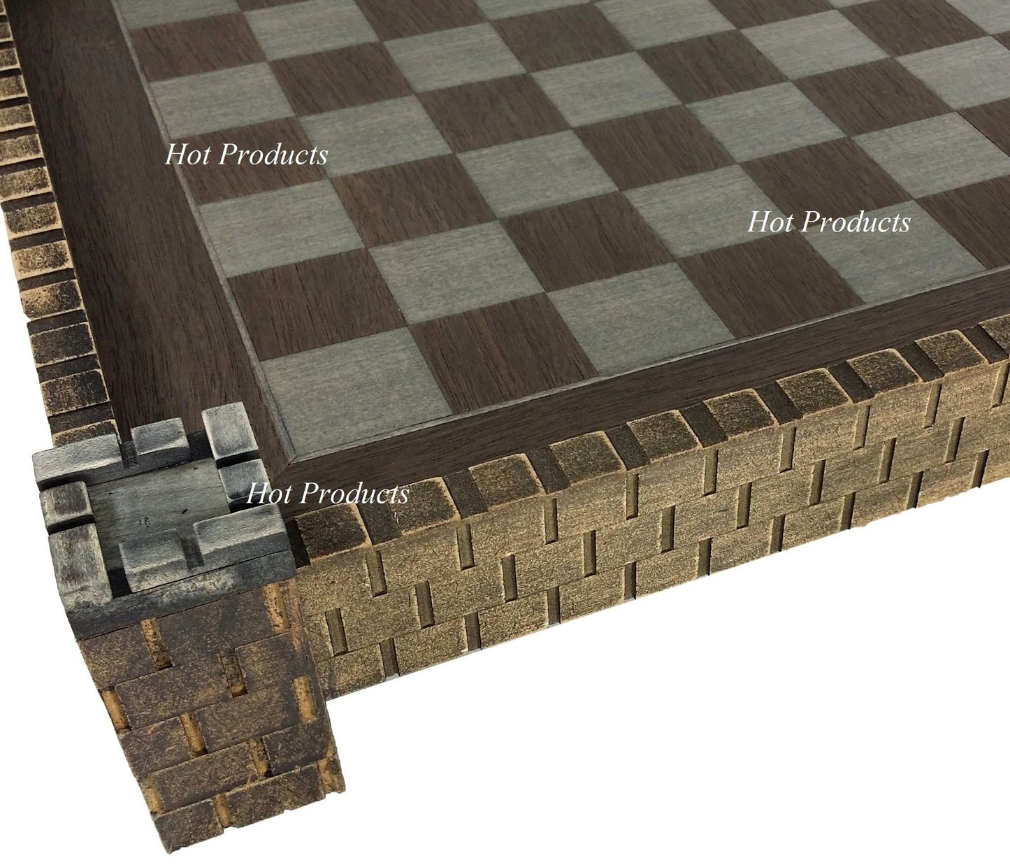17 1/2" Medieval Times Fortress / Castle Chess Board 1 9/16" Squares