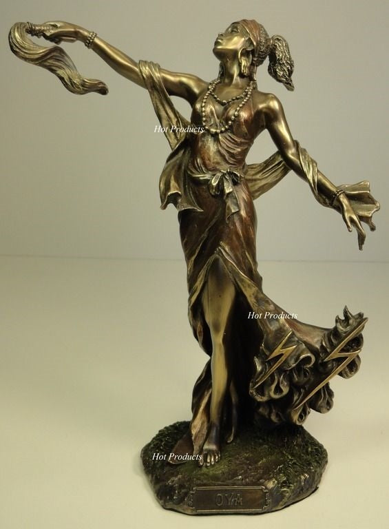 SET OF 2 ORISHA CHANGO OYA God Goddess Yoruba African Statue Bronze Finish