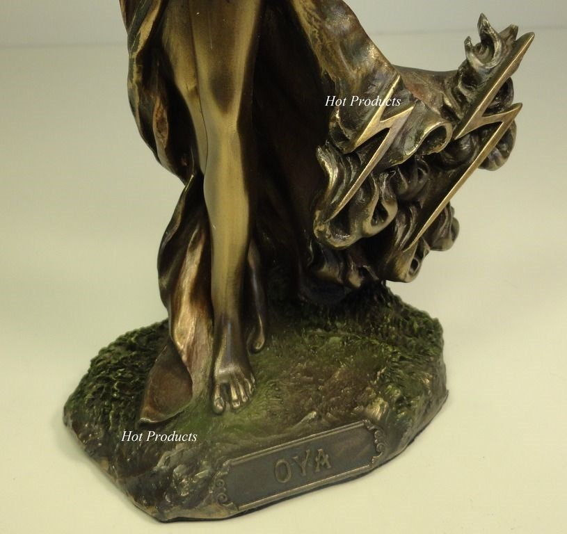 SET OF 2 ORISHA CHANGO OYA God Goddess Yoruba African Statue Bronze Finish