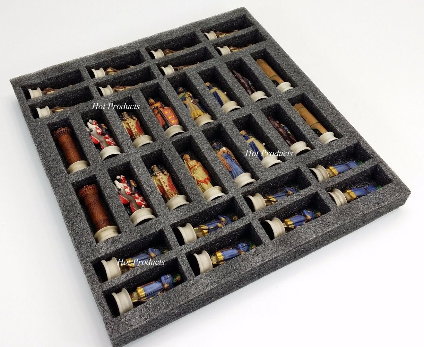 Medieval Times CRUSADE Arabian vs Christian Chess Set Ebony & Maple Wood Board