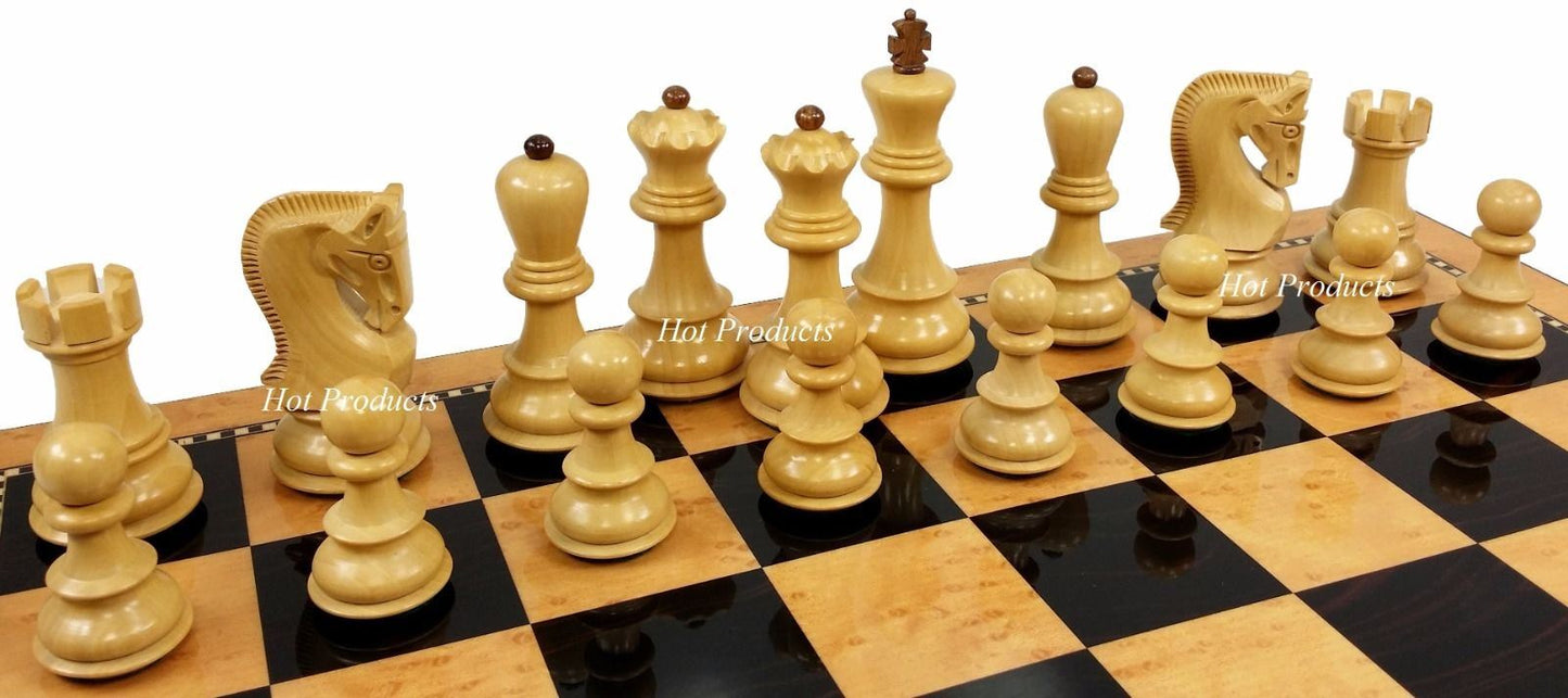 Acacia Opposite Tops 3 3/4 King Staunton Wood Chess Set 18" Walnut Color Board