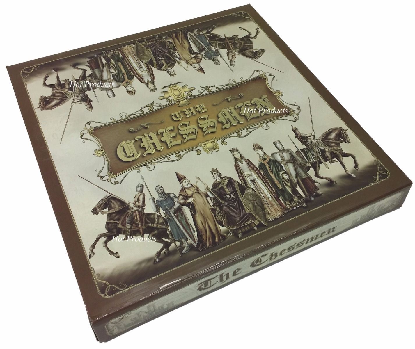 Medieval Times Crusades Busts Gold & Silver Knights Chess Set W/ Castle Board
