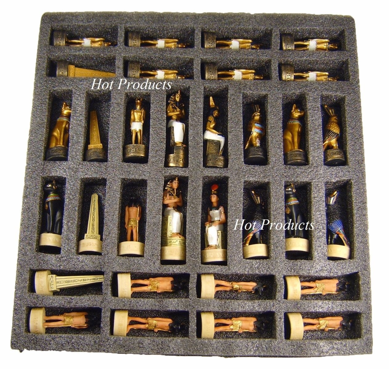 Egyptian Anubis Anubis Chess Set W/ 17" Castle Fortress Board EGYPT