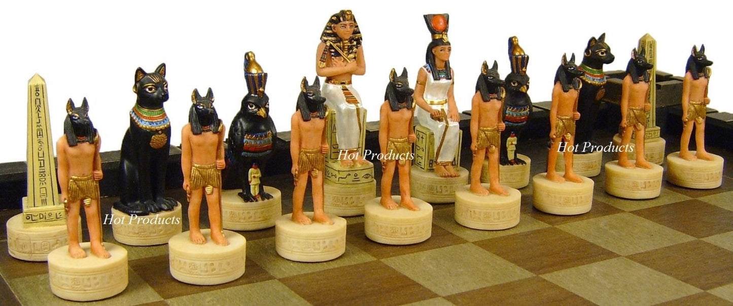 Egyptian Anubis Anubis Chess Set W/ 17" Castle Fortress Board EGYPT