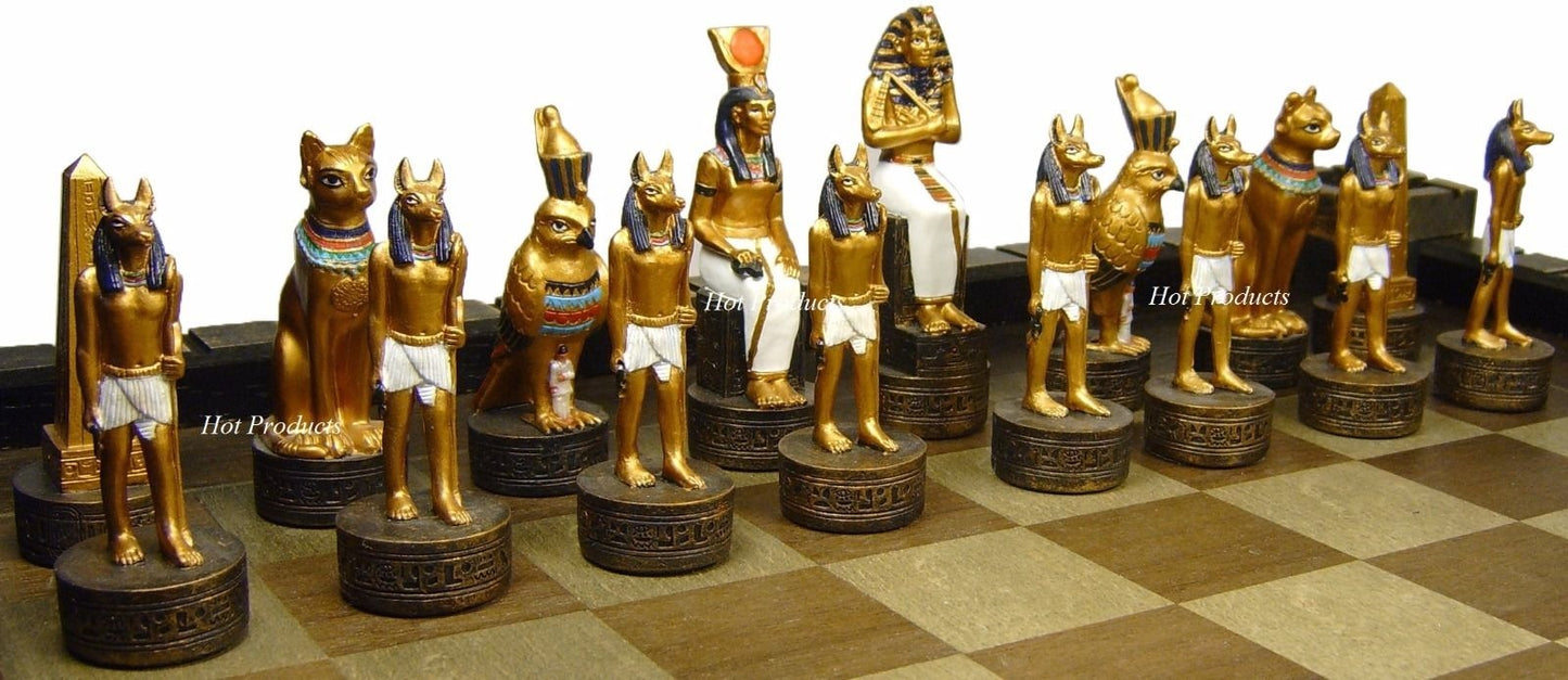 Egyptian Anubis Anubis Chess Set W/ 17" Castle Fortress Board EGYPT