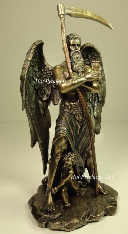 11" CHRONOS Greek Father of Time Sculpture Statue Antique Bronze Finish