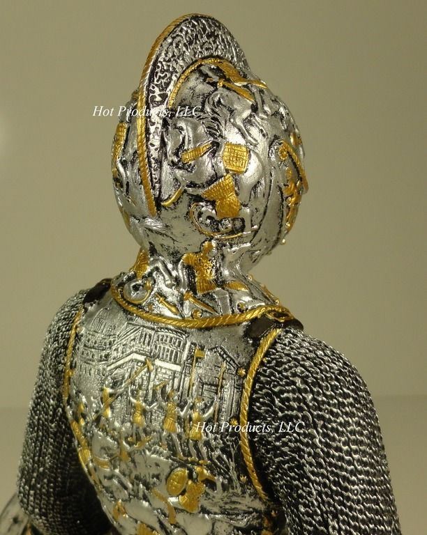 13" Medieval Times Crusades KNIGHT N PARADE ARMOR ARMOUR STATUE W SWORD & SHIELD