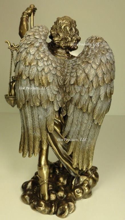 Saint Michael Archangel Weighing Souls Angel Statue Sculpture Bronze Color