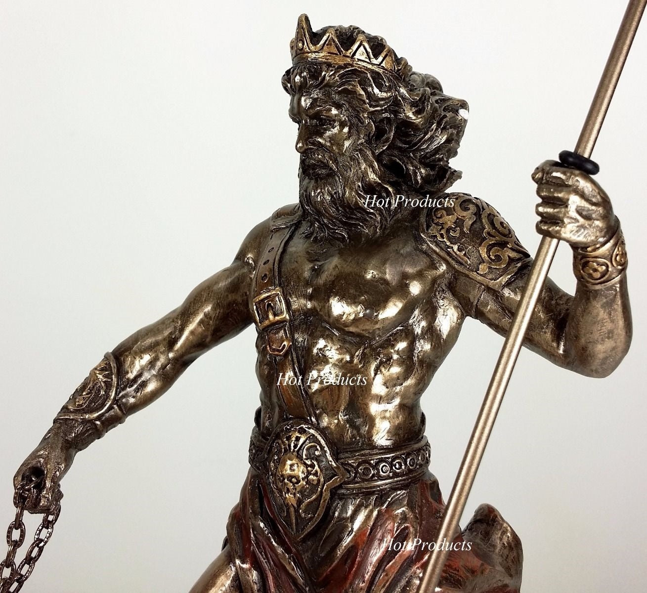 HADES & CERBERUS Greek Mythology God of the Underworld Statue Bronze Color