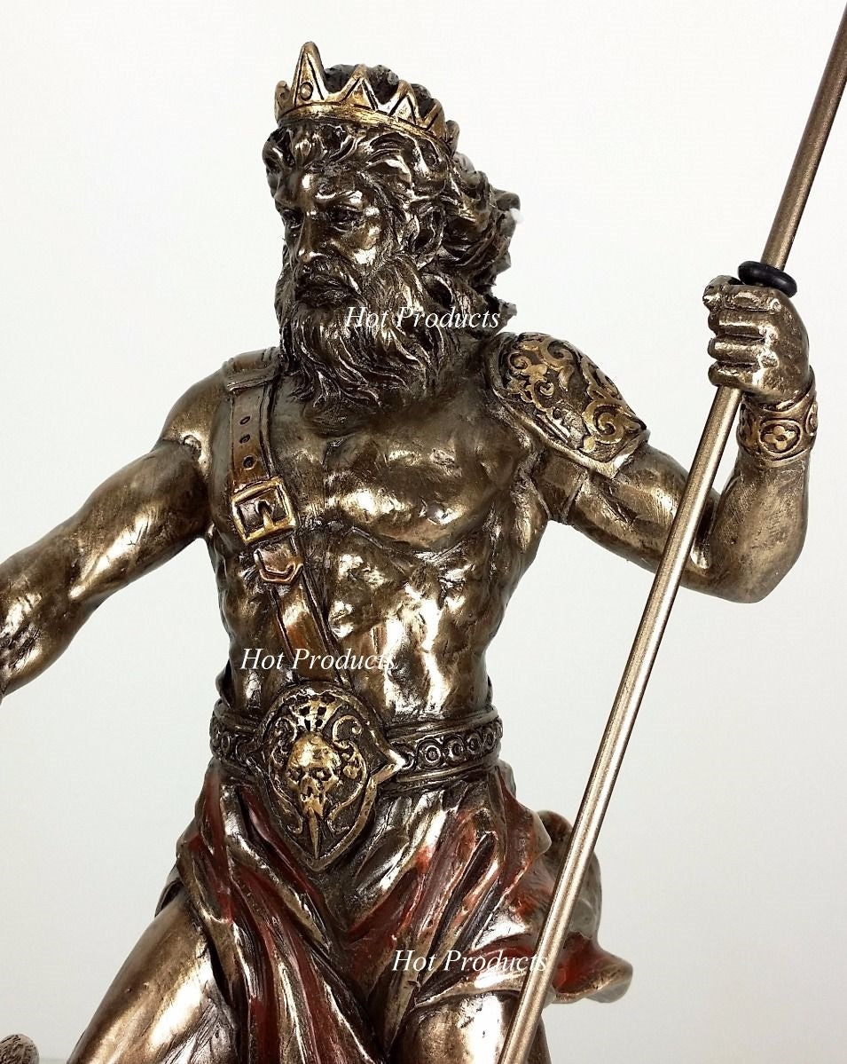 HADES & CERBERUS Greek Mythology God of the Underworld Statue Bronze Color