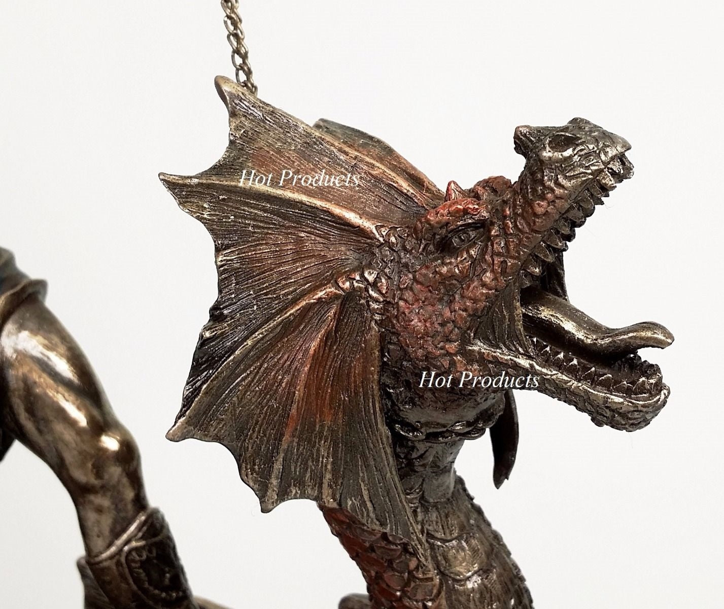 Poseidon Trident Hippocampus Dragon GREEK MYTHOLOGY God Sea Statue Bronze Finish