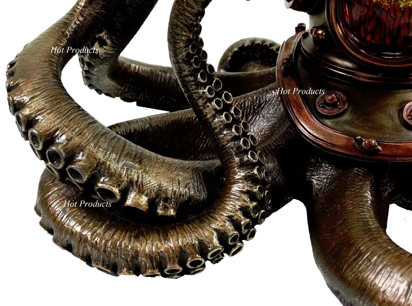 Nautical Steampunk Octopus Candelabrum Diving Helmet Candle Holder Statue Bronze
