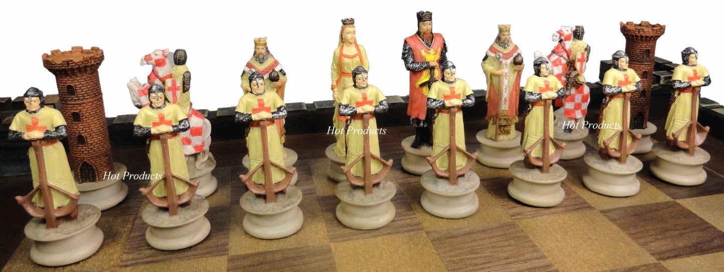 Medieval Times Crusades King Richard the Lionheart Knight Chess Set Castle Board