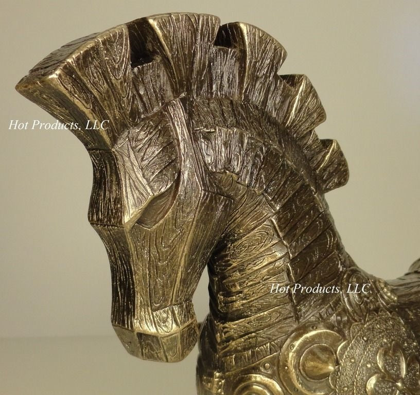 11 inch Trojan Horse Battle of Troy Greek Mythology Statue Bronze Finish