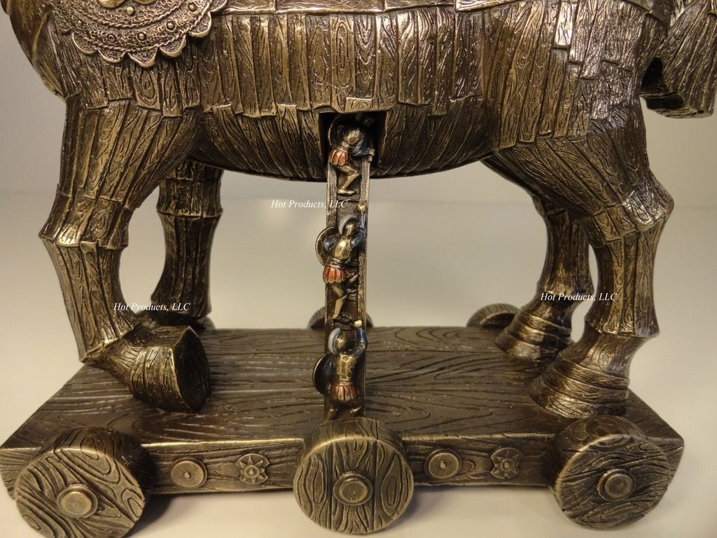 11 inch Trojan Horse Battle of Troy Greek Mythology Statue Bronze Finish