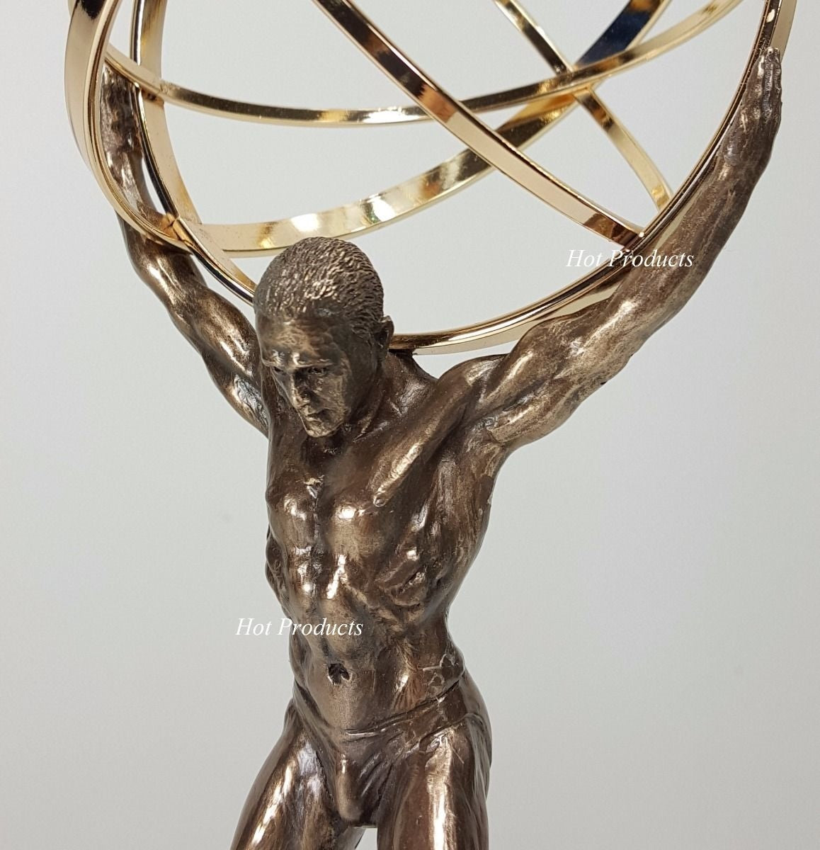 GREEK ATLAS God W/ Celestial Armillary Sphere Desktop Statue Bronze Finish
