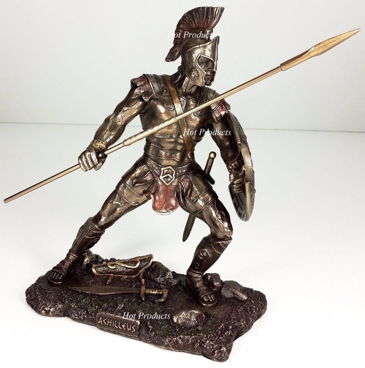 ACHILLES vs HECTOR Battle of Troy Greek Mythology Sculpture Statue Bronze Color