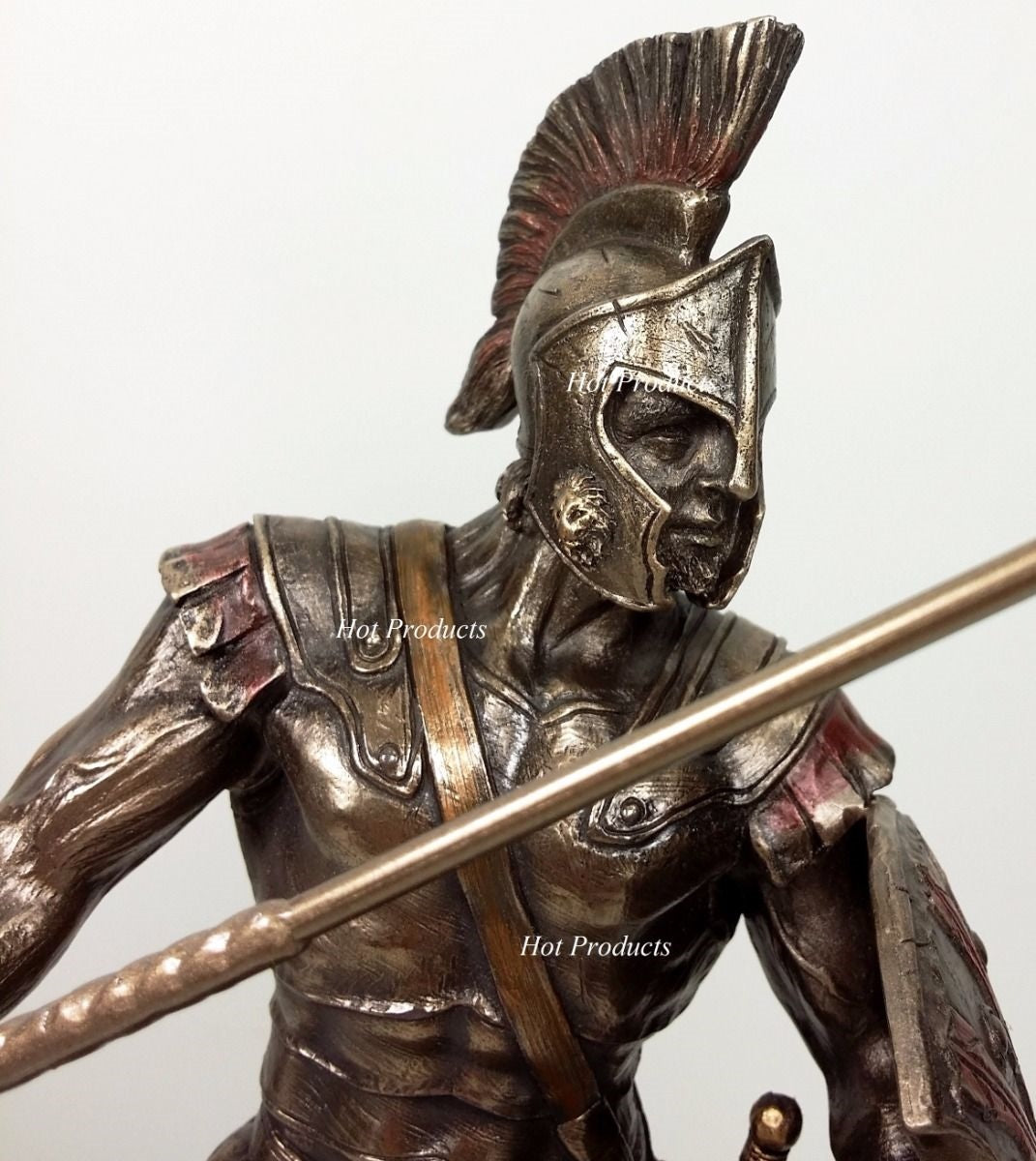 ACHILLES W/ Spear & Shield GREEK MYTHOLOGY Sculpture Statue Bronze Color