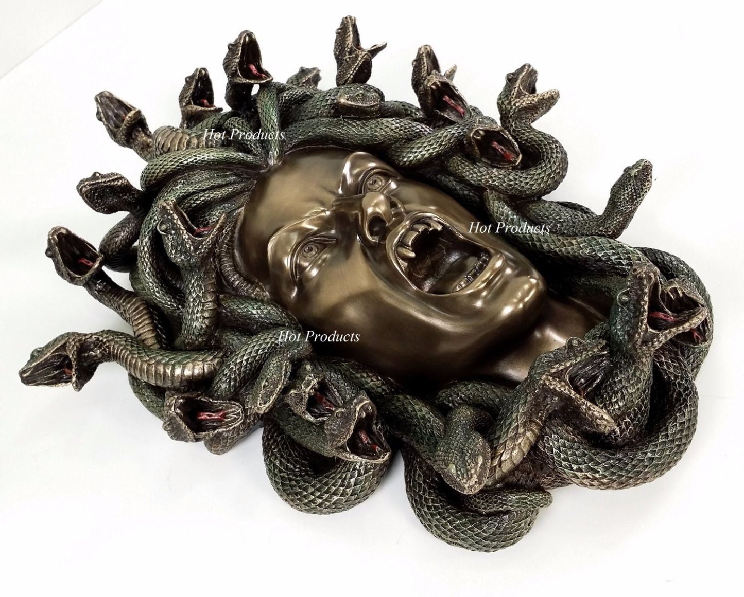 13 1/2" Medusa Head of Snakes Gothic Wall Decor Plaque Statue Bronze Finish