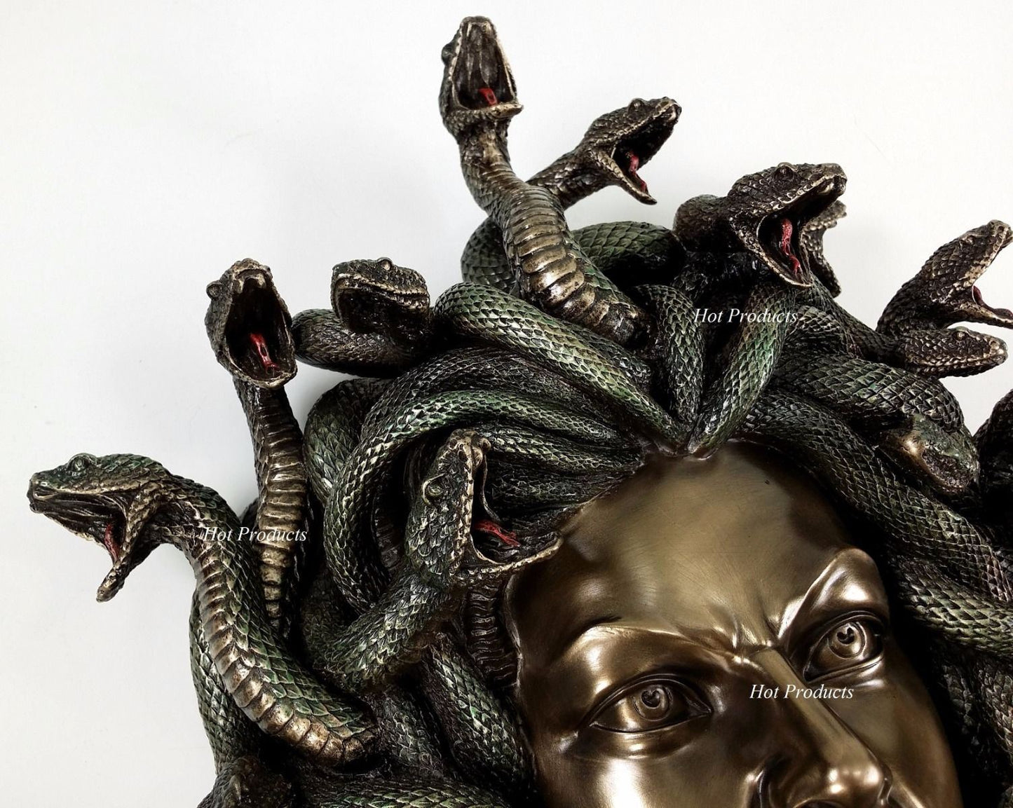 13 1/2" Medusa Head of Snakes Gothic Wall Decor Plaque Statue Bronze Finish