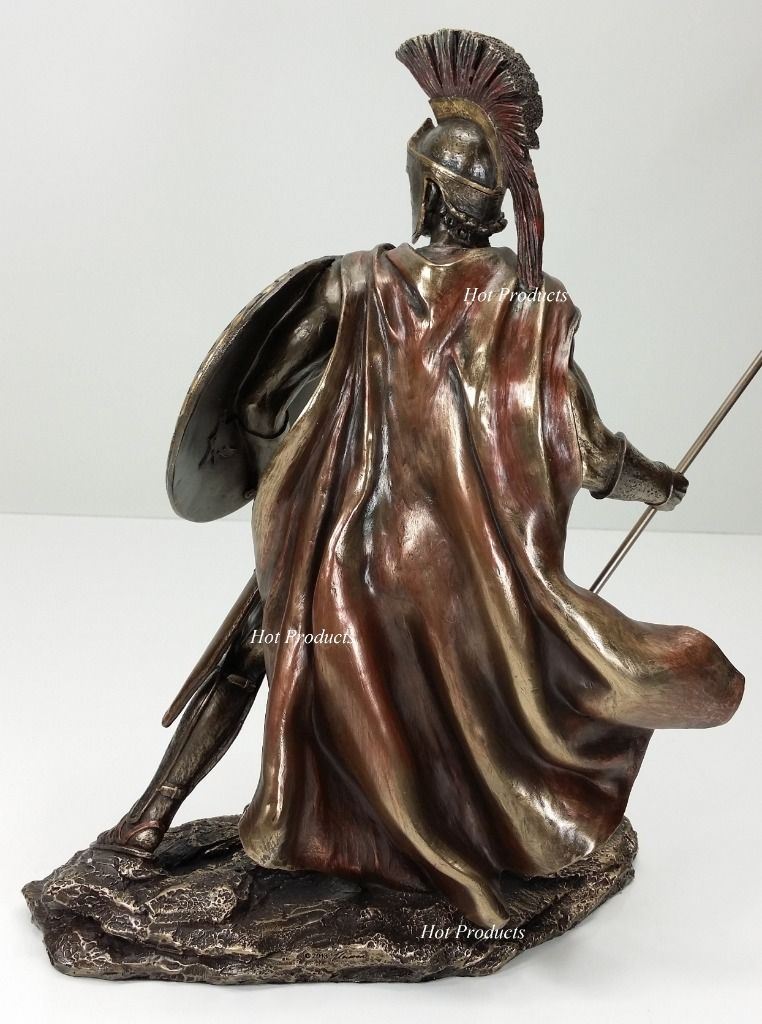 SET OF 3 SPARTAN GREEK LEONIDAS & WARRIOR W/ SWORD & SPEAR Statue Sculpture