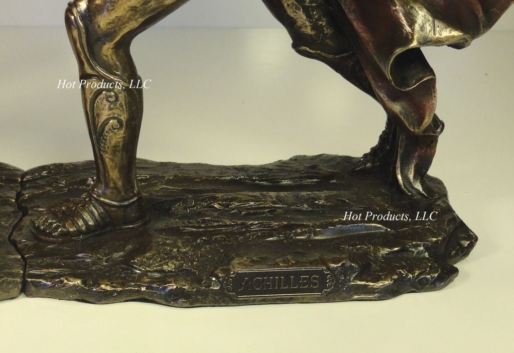 Achilles vs Hector Battle of Troy Greek Mythology Statue Set Bronze Finish
