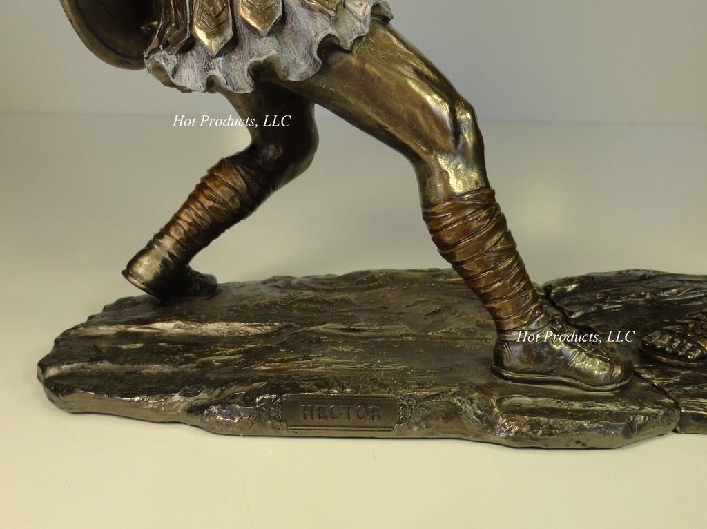 Achilles vs Hector Battle of Troy Greek Mythology Statue Set Bronze Finish