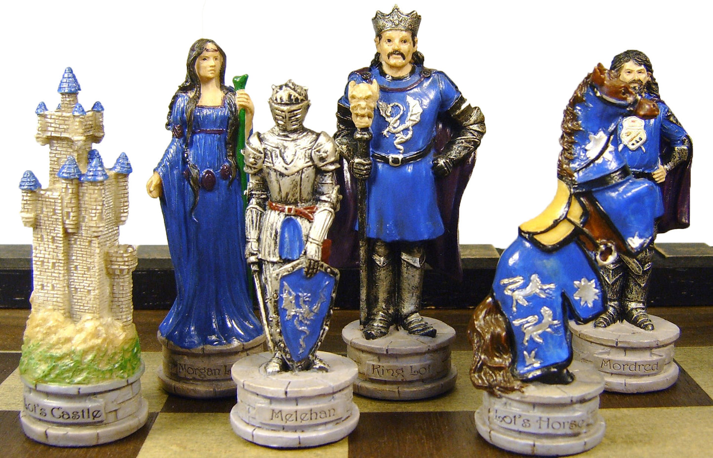 Medieval Times Camelot King Arthur / Sir Lancelot Knights Chess Set Castle Board