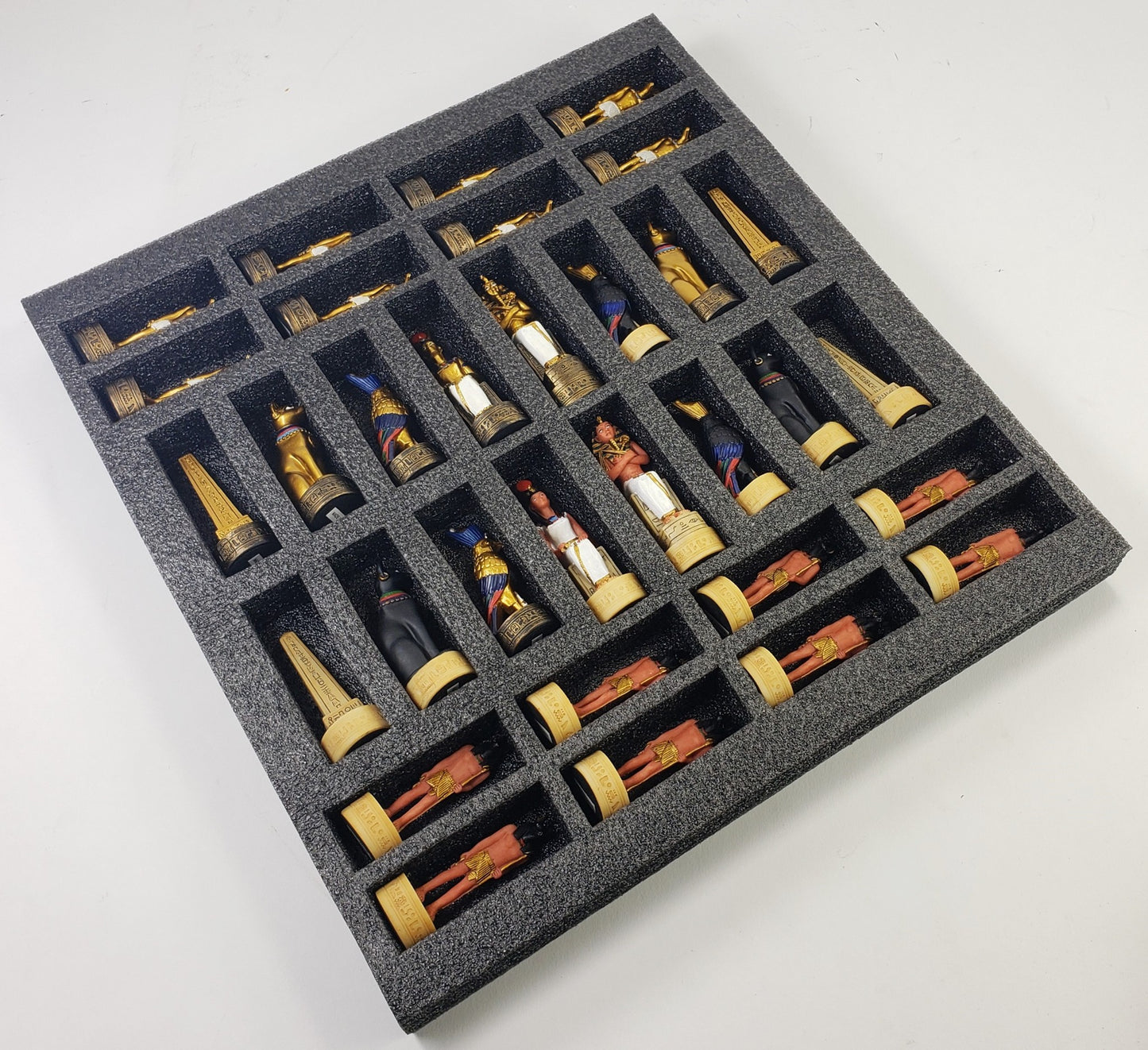 Egyptian Anubis Chess Set W/ Ebony Black & Maple 14" Wood Board egypt