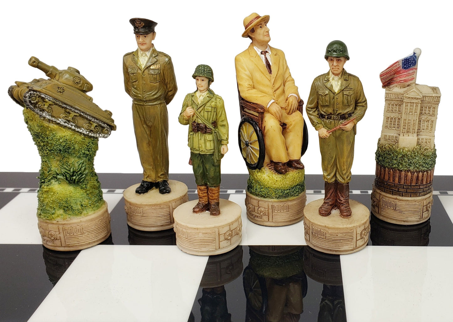 World War 2 US vs GERMANY Set Chess Men Pieces ww2 - NO BOARD