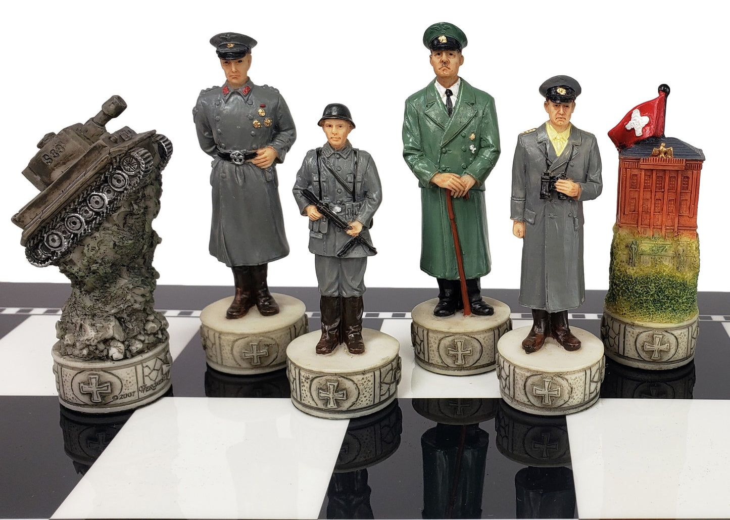 World War 2 US vs GERMANY Set Chess Men Pieces ww2 - NO BOARD