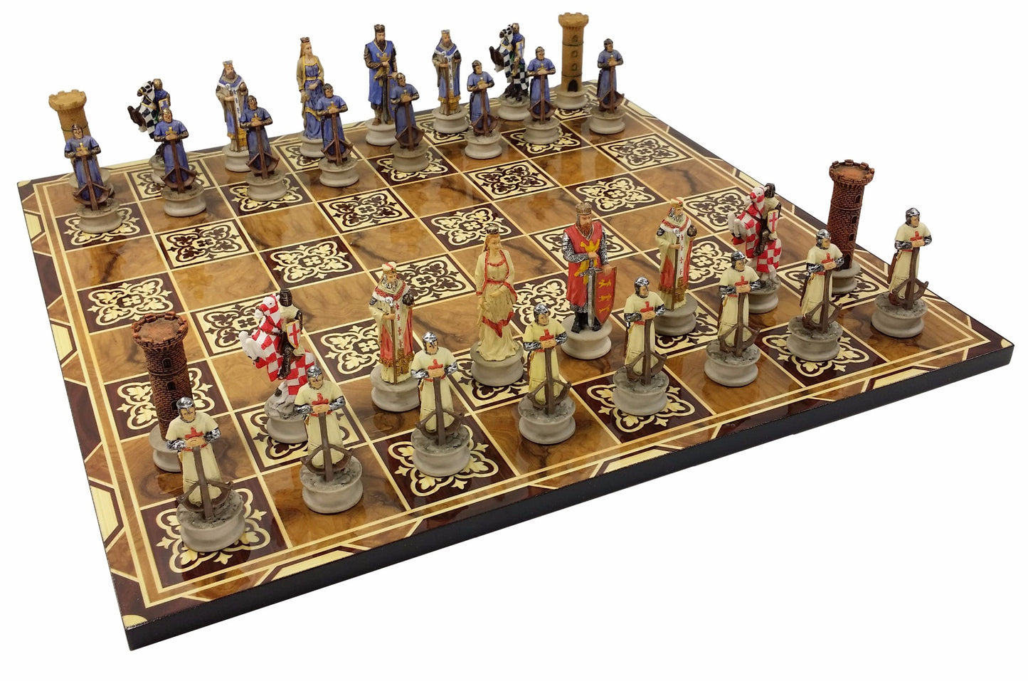 Medieval Times Crusades King Richard Knights Painted W/ 17" Burlwood Color Board