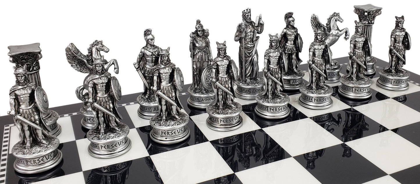 Greek Mythology Olympus Gods Chess Men Set Pewter & Bronze Color -NO Board