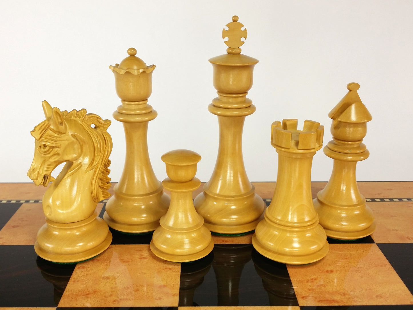 BLOOD ROSEWOOD STALLION KNIGHT Large Staunton Chess Set Walnut Color STORAGE Brd