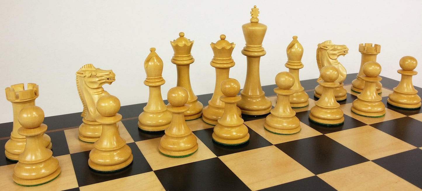 Black 4 5/8" Anderssen Staunton Wood Chess Set Large 22" Black & Maple Board