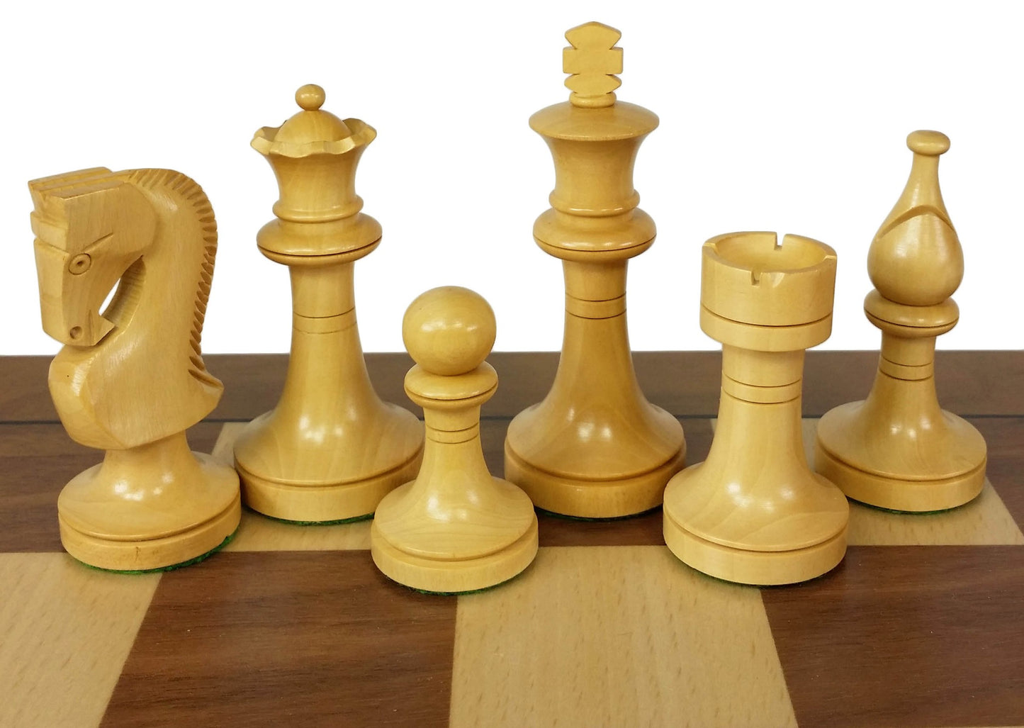 DOUBLE Queens Acacia & Boxwood 3 1/2" King Staunton Chess Men Set - NO BOARD