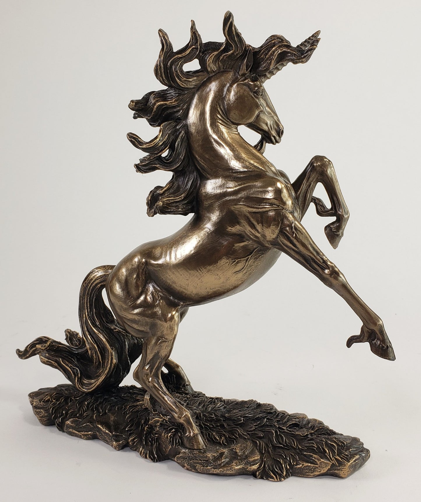 REARING UNICORN DECOR Sculpture Figurine Statue Antique Bronze Finish