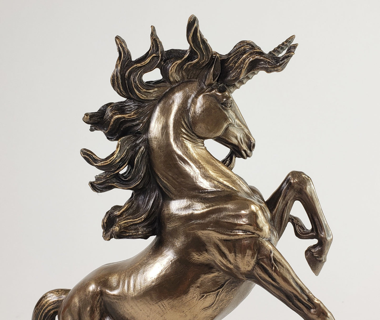 REARING UNICORN DECOR Sculpture Figurine Statue Antique Bronze Finish