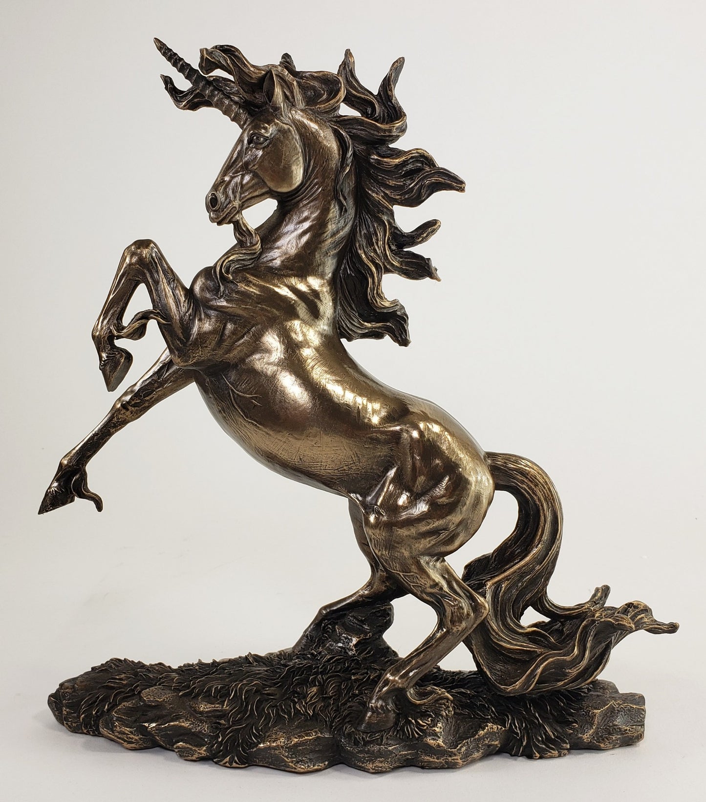 REARING UNICORN DECOR Sculpture Figurine Statue Antique Bronze Finish