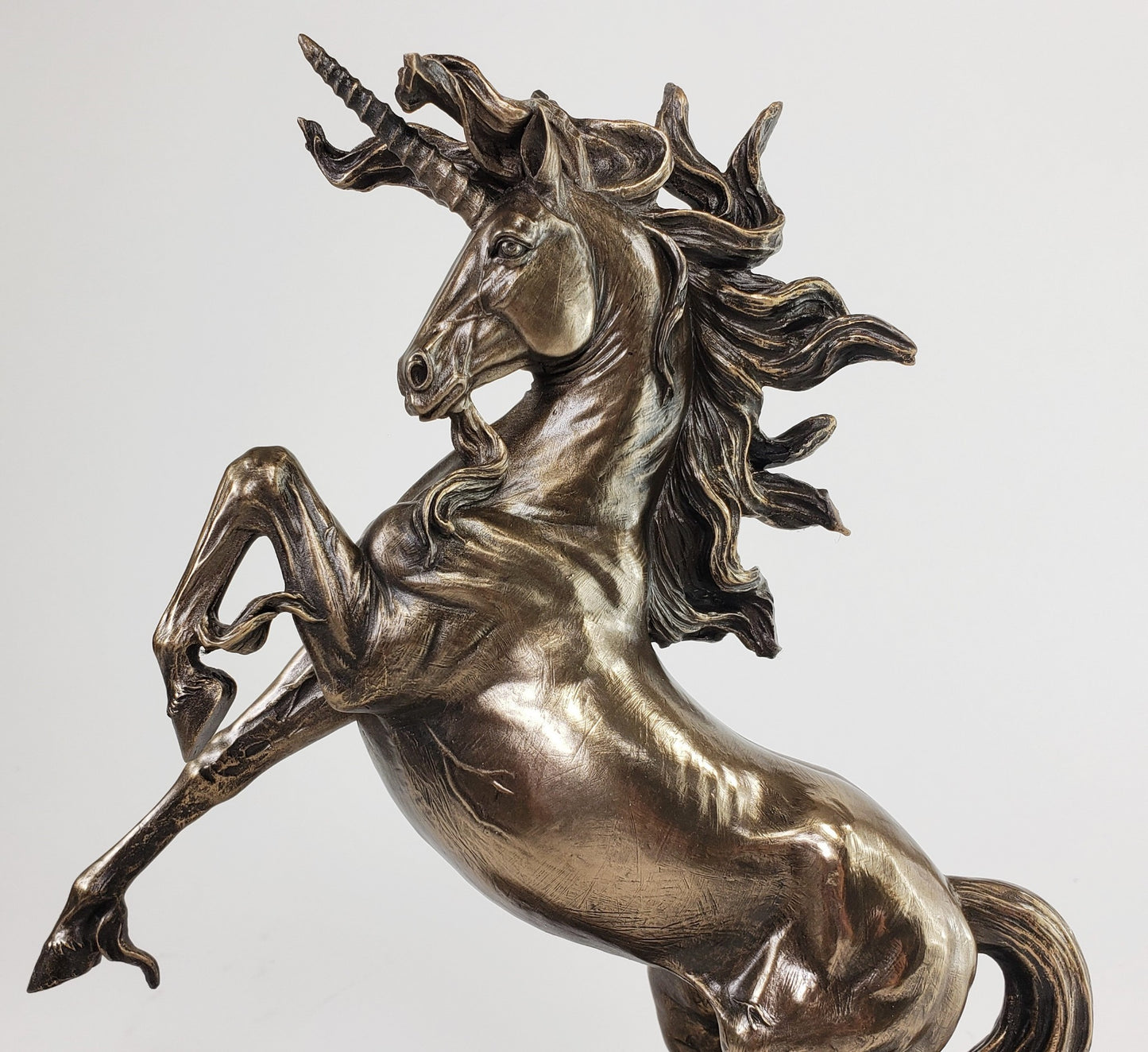 REARING UNICORN DECOR Sculpture Figurine Statue Antique Bronze Finish
