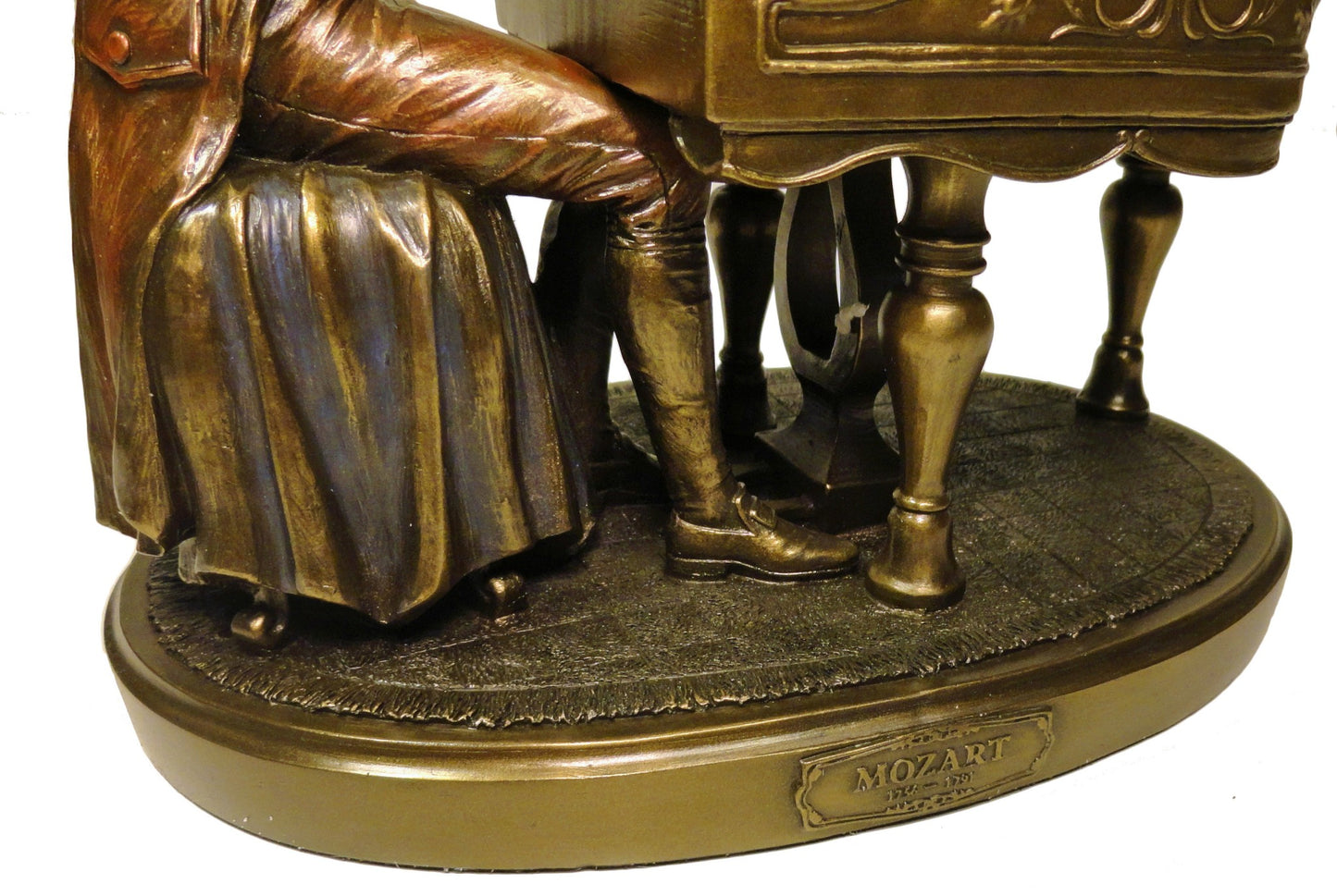 MOZART Playing Piano Sculpture Statue in Antique Bronze Finish