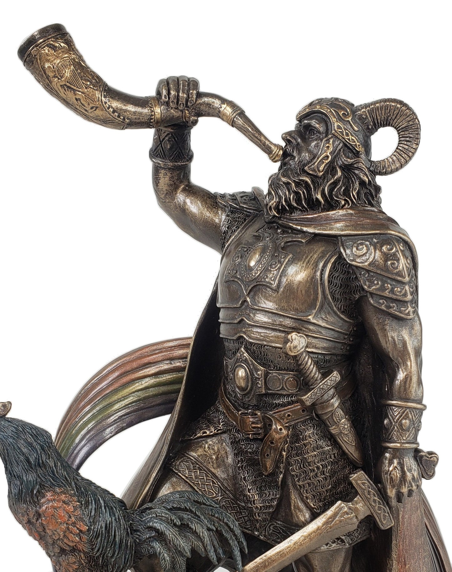9 1/2" Viking Norse Mythology Heimdall Watchman of the Gods Statue Bronze Finish