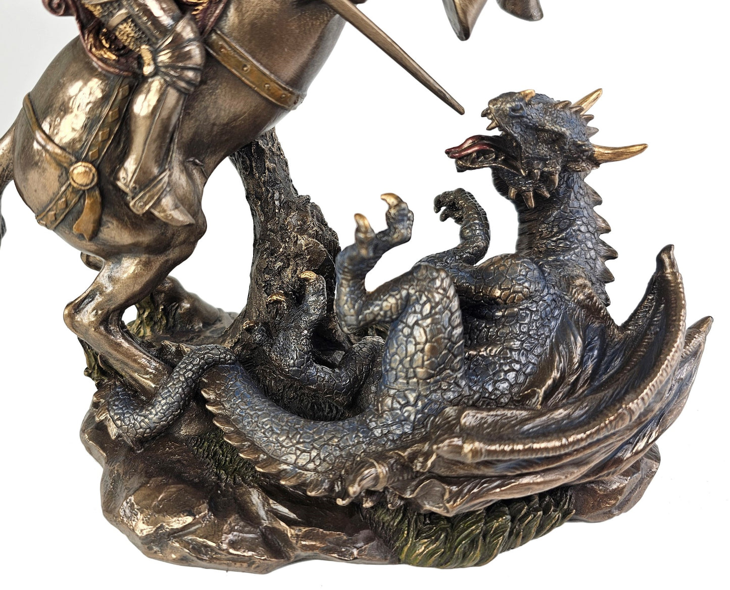 8 1/2" St George THE DRAGON SLAYER Sculpture Statue Bronze Finish
