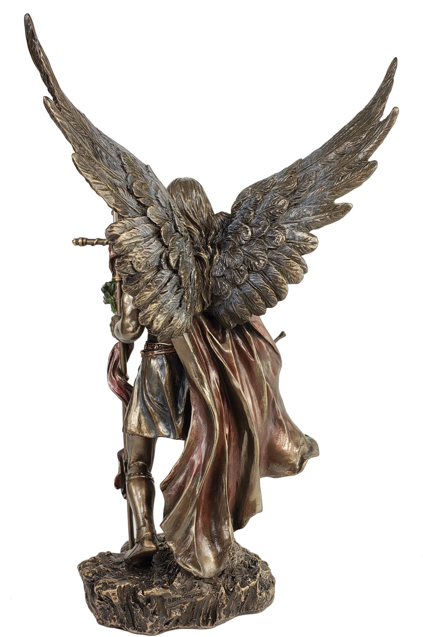 14" Saint Gabriel Archangel W/ Horn and Cross Statue Bronze Finish Angel