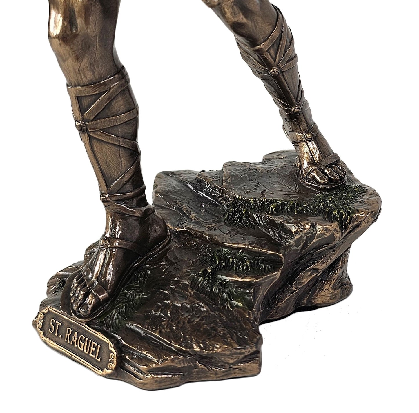 13" Saint Raguel ARCHANGEL With Book and Sword Statue Bronze Color Angel