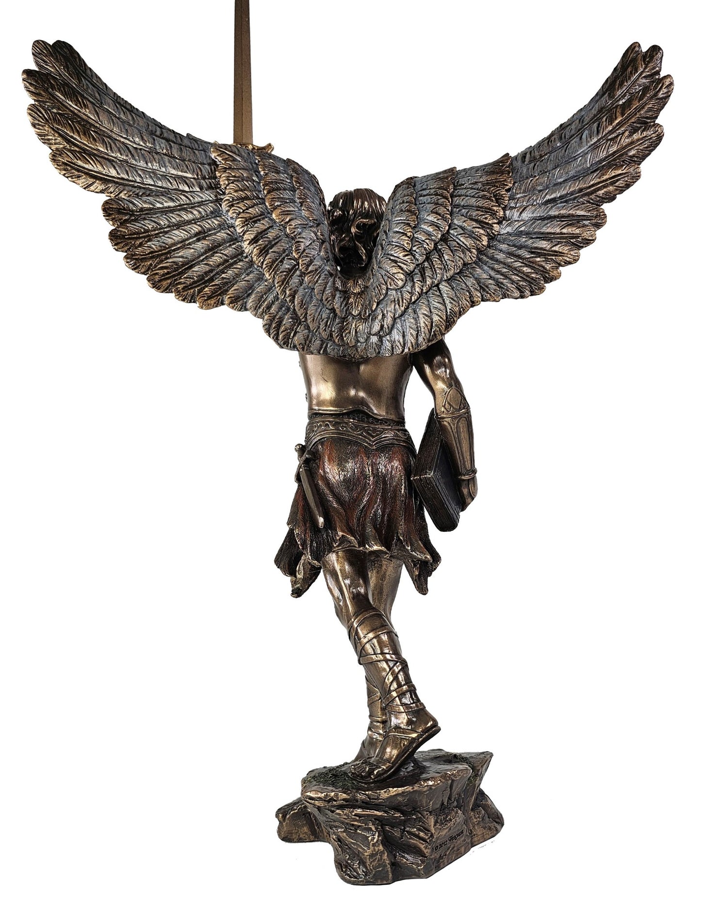 13" Saint Raguel ARCHANGEL With Book and Sword Statue Bronze Color Angel