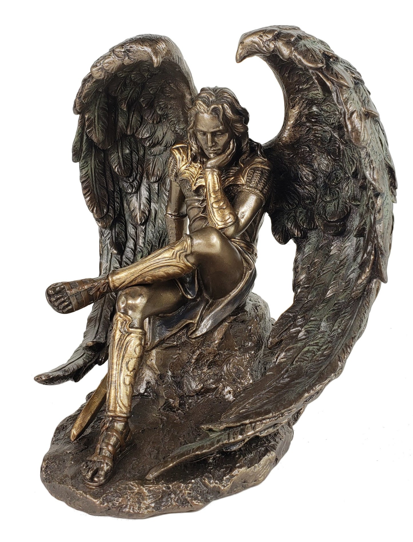 6 1/2" Lucifer the Fallen Archangel Devil Bronze Color Angel Statue
