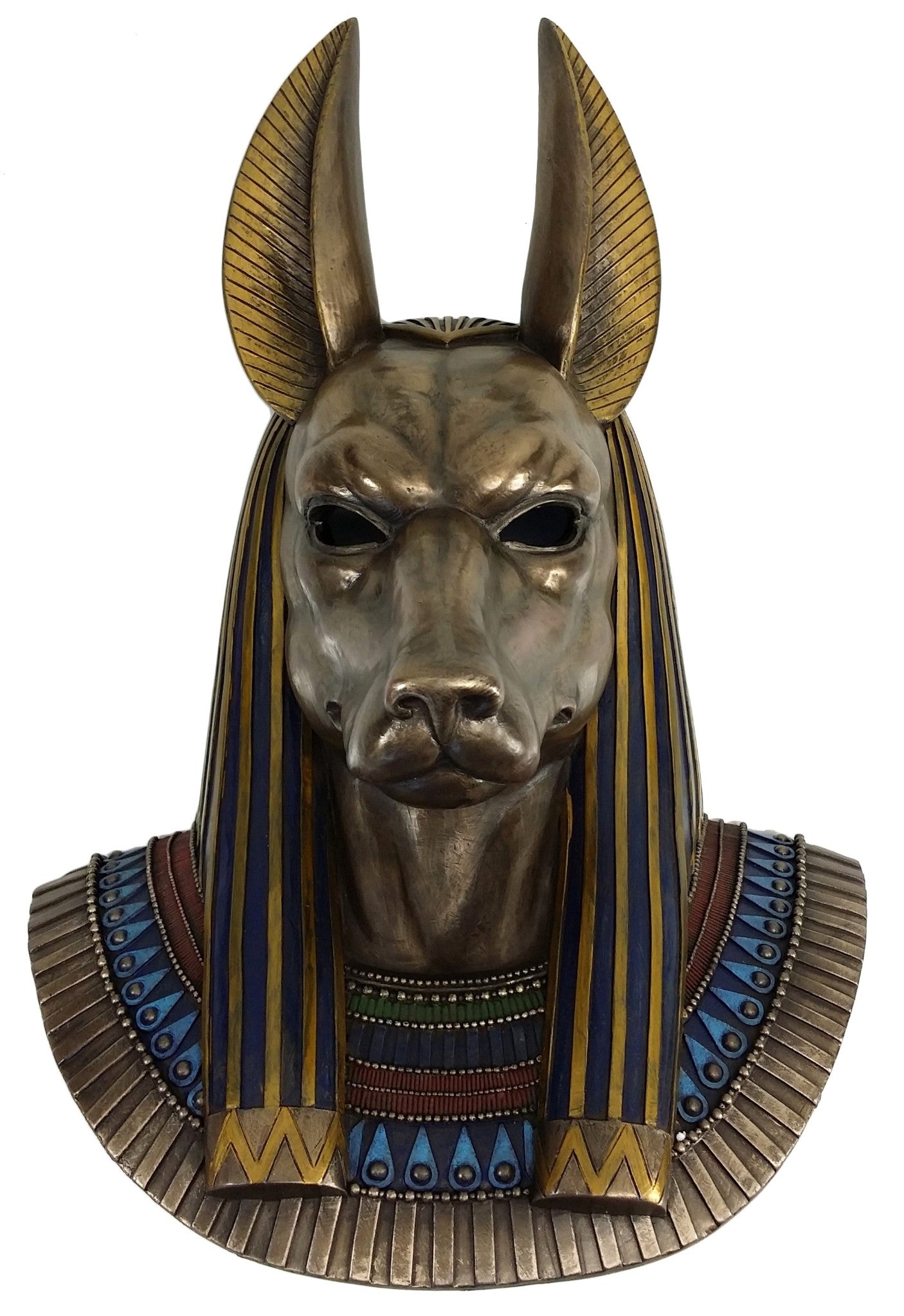 15 Inch Egyptian Anubis Jackal Wall Plaque Statue Antique Bronze Finish