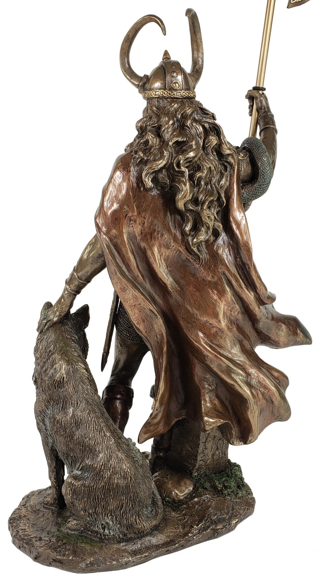 14 inch Loki VIKING NORSE MYTHOLOGY God of Mischief Statue Antique Bronze Color